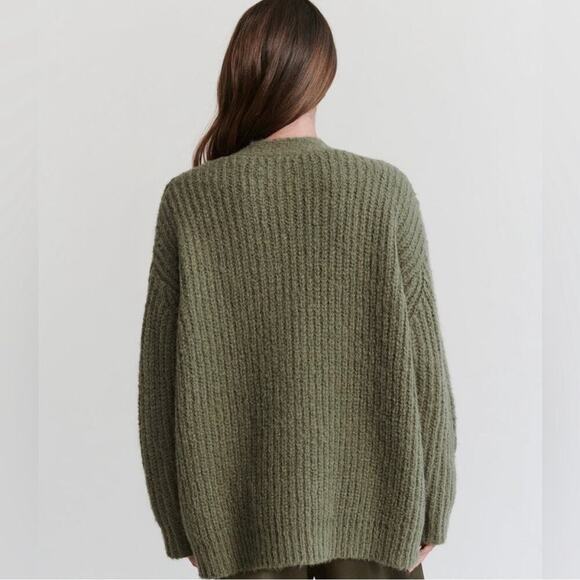 Jenni Kayne Cocoon Cardigan Alpaca Wool Blend Sweater Olive Green Size Small - Picture 2 of 7